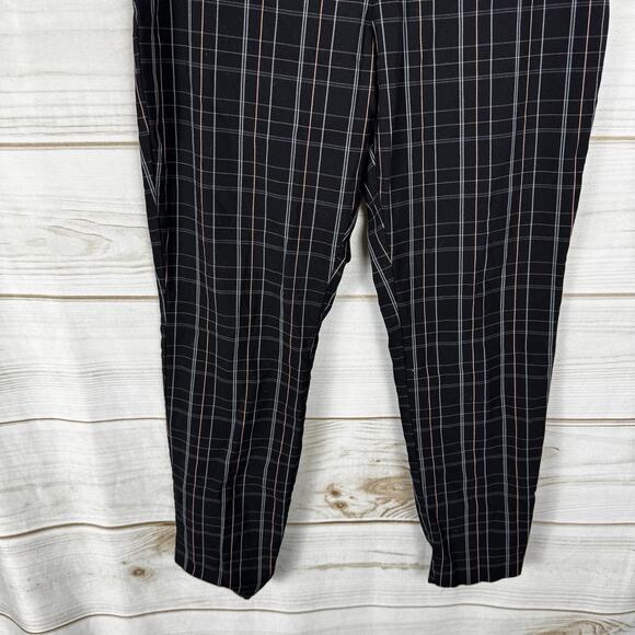 A New Day Black/Coral High Rise Elastic Waist Pull On Ankle Length Pants Size 14 - Picture 7 of 11